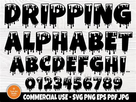 Dripping Font Svg Dripping Alphabet Svg Grafica Di Tonisartstudio