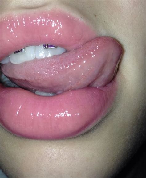 Wet Juicy Lips And Tongue