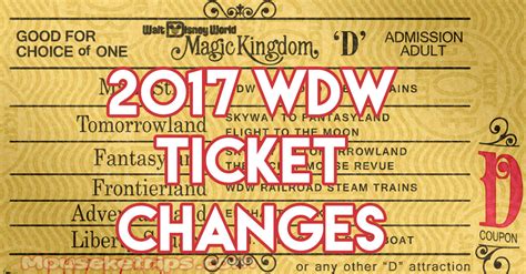 2017 Walt Disney World Ticket Update Mouseketrips