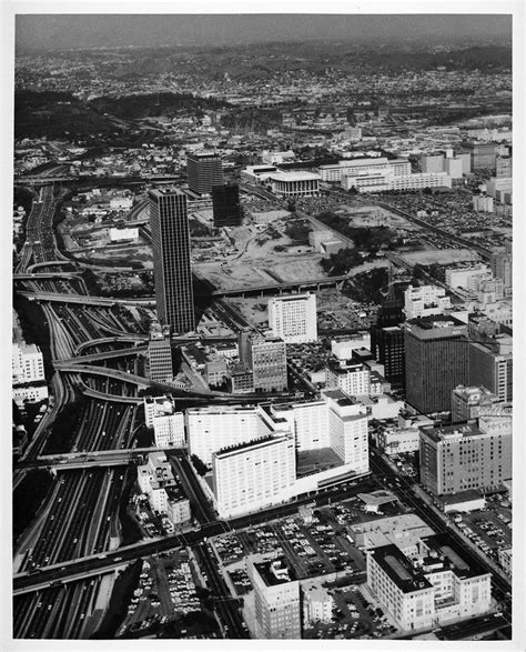 Aerial Looking North Over Bunker Hill 1968 Los Angeles History