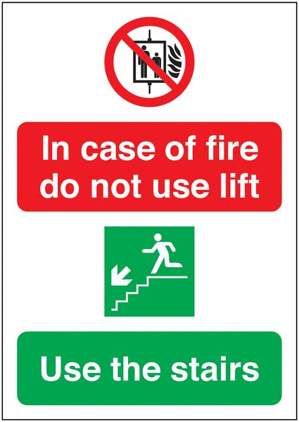 In Case Of Fire Do Not Use Lift Use Stairs Signs Seton