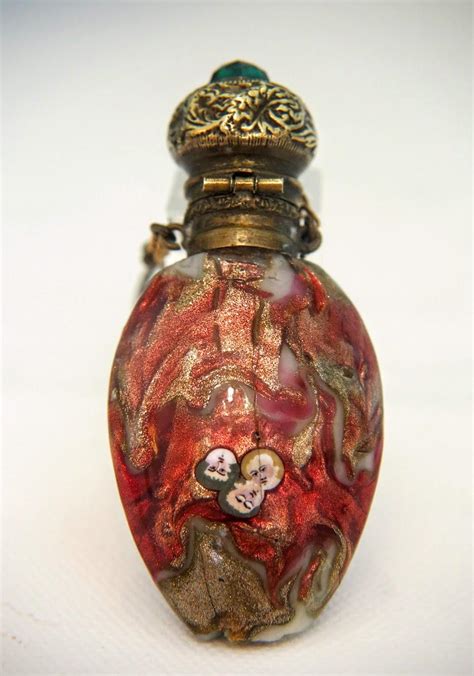 antique venetian aventurine glass scent bottle six canne portraits from chateau on ruby lane
