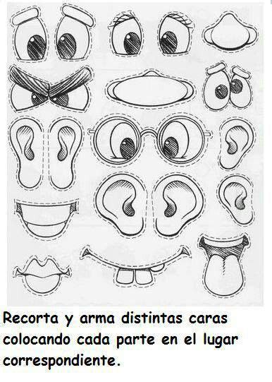 Partes Cara Face Coloring Pages Monster Crafts