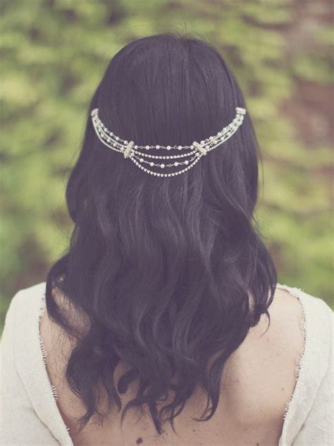 Bridal Pearl Hair Chain Bohemian Bride Style 228 Bohemian Bridal