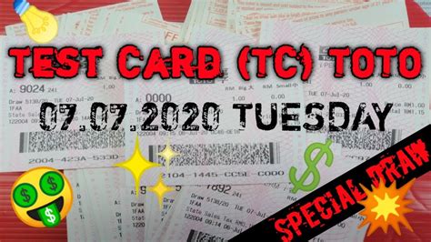 Toto draws are held on wednesdays, saturdays and sundays at 7.00pm sharp. Toto 4D! Test Card (TC) Special Draw 07.07.2020. - YouTube