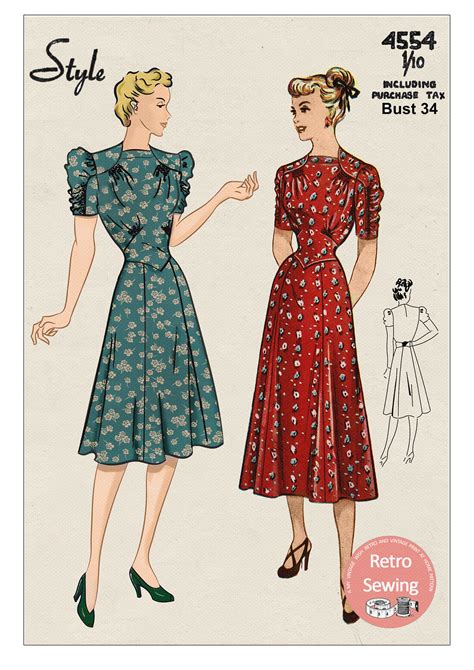 Hibe Uzatmak Un 1940s Dress Patterns Tüccar çirkin Botanikçi