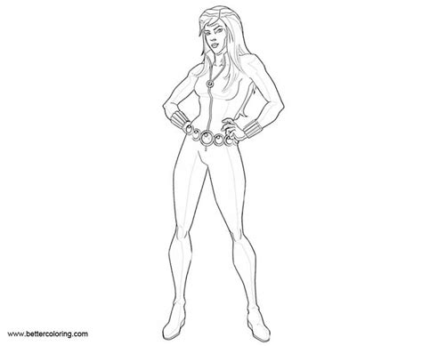 Black Widow Marvel Avengers Coloring Pages