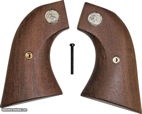 Colt Saa Walnut Grips Oversize 2 Piece With Medallions For Sale