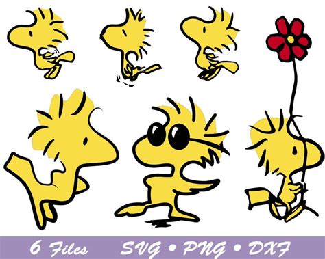 Woodstock Snoopy Yellow Bird Fly Flying Bird Svg Peanuts Etsy