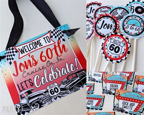 Classic Car Hot Rod Diner Birthday Party Package Hot Rod Etsy Classic Cars Birthday Party