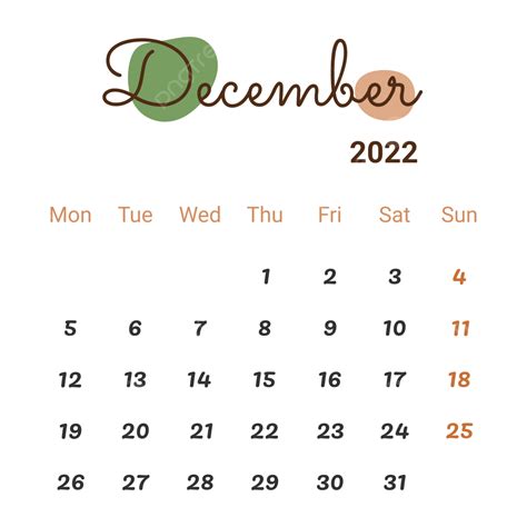 December Calendar Vector Png Images December 2022 Calendar With