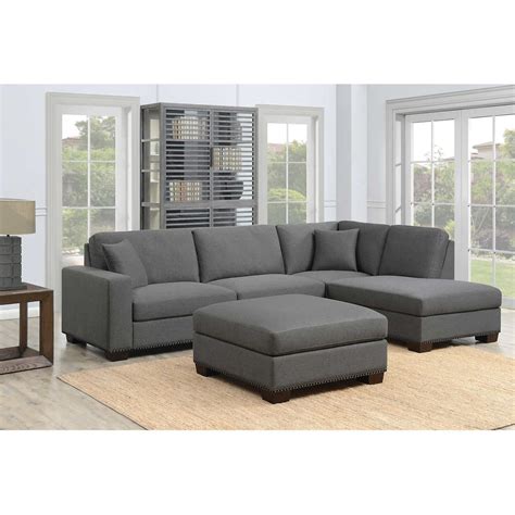 Grey sectional costco canada home decor sofa design. Thomasville Artesia 3-piece Fabric Sectional with Ottoman in 2020 | Fabric sectional, Sectional ...