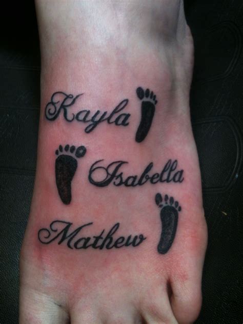 ~foot Tattoo With Childrens Names~ Foot Tattoo Tattoos