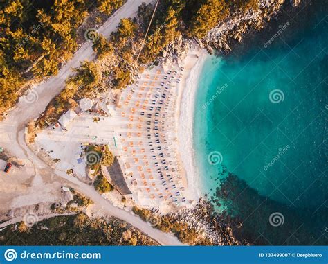 Porto Vathy Beach Near Marble Beach In Thasos Greece In Sunrise Light