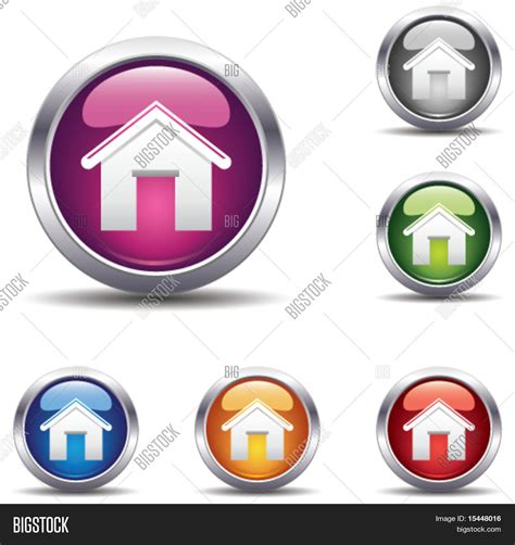 Glossy Home Button Vector And Photo Free Trial Bigstock