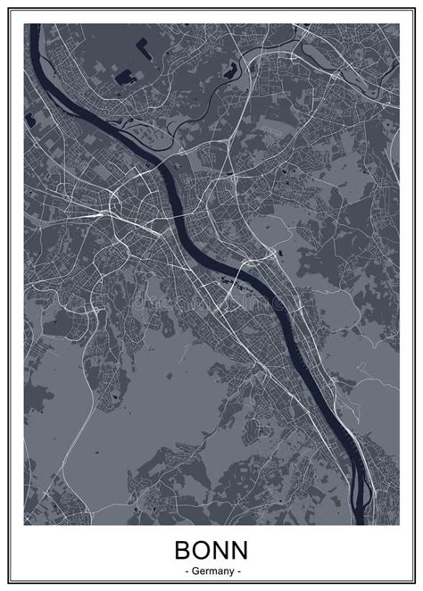 Map Of The City Of Bonn Germany Stock Illustration Illustration Of