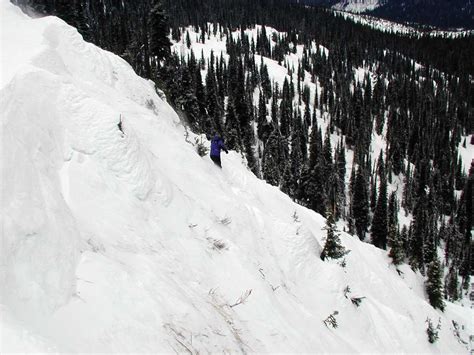 Steep Alpine Terrain Above Snowpack Sampling Site At Big Mountain Mt