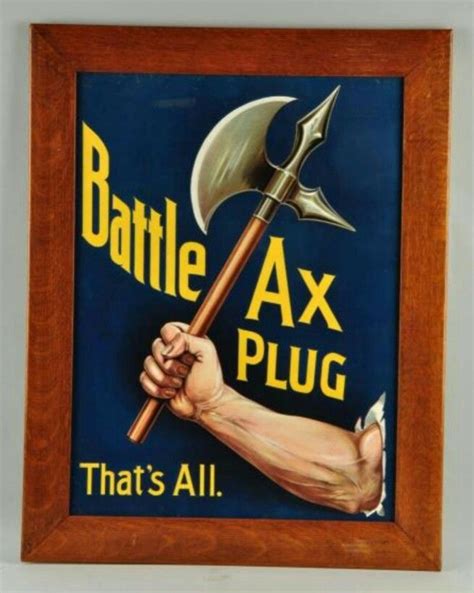 Battle Ax Plug Tobacco Sign Cigar Smoking Store Displays Tin Signs