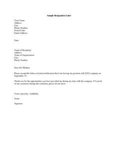 The key to writing a professional resignation letter is to remain diplomatic. termination letter sample singapore formal resignation cover samples insurance agent | Letter ...
