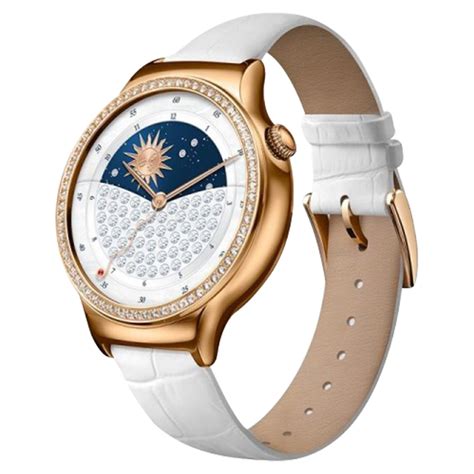 Huawei Mercury G101 Swarovski Case White Band Smart Watch For Women