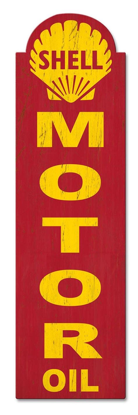 Shell Motor Oil Sold Here Grunge Sign 30 X 8 Usa Made Powder Coated