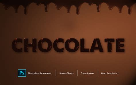Chocolate Text Effect Design Photoshop Layer Style Effect Illustration