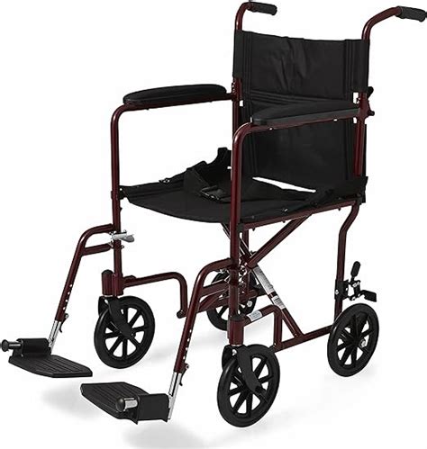 Medline Aluminum Transport Wheelchair 8 Wheels Supports