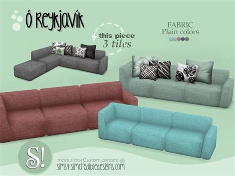 Oh Reykjavik Regular Sofa By Simcredible Sims Regular Sofa Sofa Colors