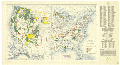 1936 Map Of United States National Forests State Forests National