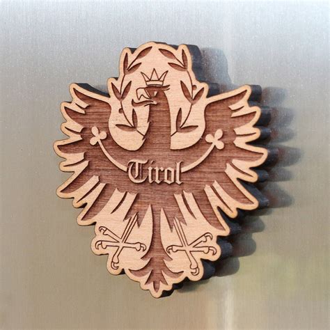 Ludwig gruber beim stefanikonzert dez. Kühlschrank Magnet "Tiroler Adler" aus Holz. Für Tirol Fans.