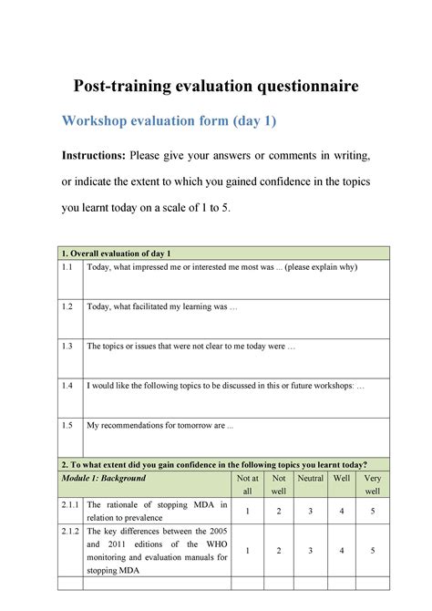 Sample Survey Questionnaire Format