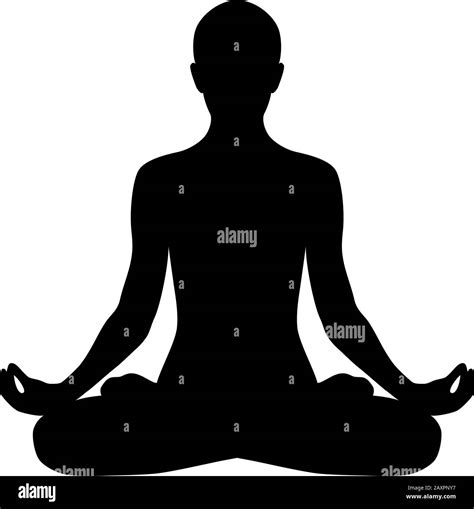 Yoga Padmasana Silhouette Icon Lotus Pose Isolated On White Background