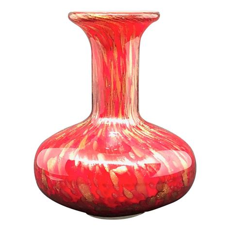 Red And Gold Murano Glass Vase By Barovier And Toso Cordonato D Oro For Sale At 1stdibs Red