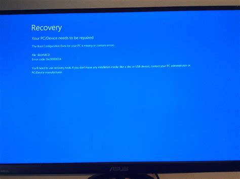 RECOVERY Your PC Device Needs To Be Repaired Error Code Xc