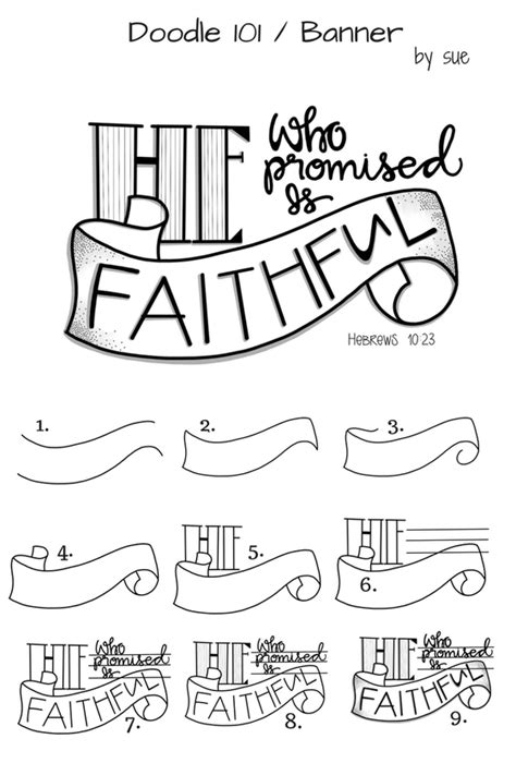 Doodle101bannerhe Is Faithful Sue Carroll Bible Doodling