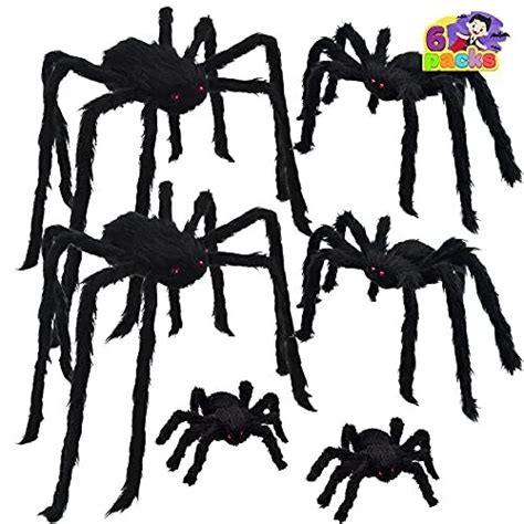 Joyin Halloween Realistic Hairy Spiders Set 6 Pack Halloween Spider