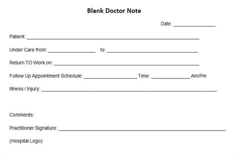 37 Fake Doctors Note Template Download For Work Babe More