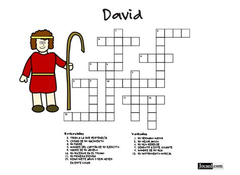 Pegamos las páginas de la biblia sobre la tapa, dejando. Juego Bíblico: Crucigrama Bíblico — David