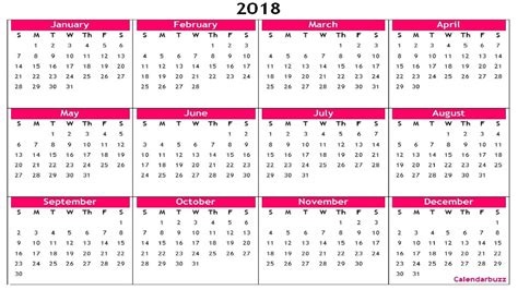 Annual Calendar Printable