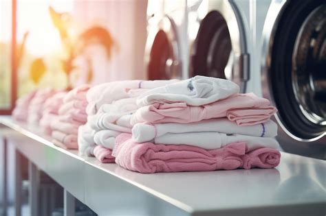 Premium AI Image Row Of Washing Machine Of Laundry Business In The