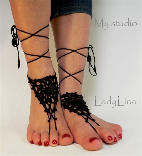 Crochet Barefoot Sandals Anklet Barefoot Sandles Foot Etsy