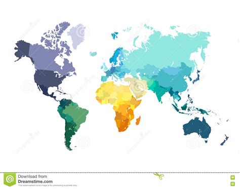 Color World Map Illustration Stock Vector Illustration