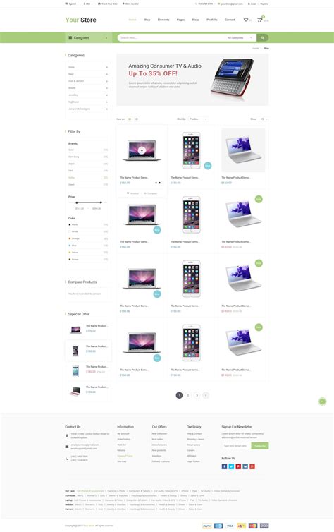 Your Store Ecommerce Psd Template Psd Templates Templates