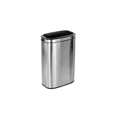 Alpine Industries Alp470 Stainless Steel Slim Open Trash Can Brushed