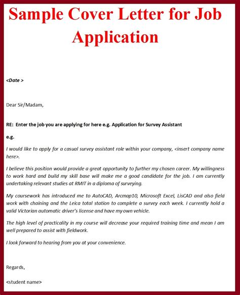 An application letter reflects more details about you as an individual, while a resume outlines your professional skills and experience more. Sample Cover Letter Format for Job Application