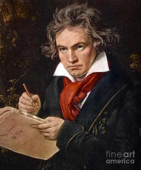 Ludwig Van Beethoven Holding Missa Solemnis Painting By Joseph Carl