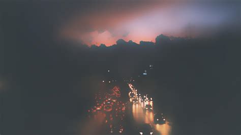 Hd Cars Fog Mist Traffic Roads Cities Atmospheric Car Lights Desktop