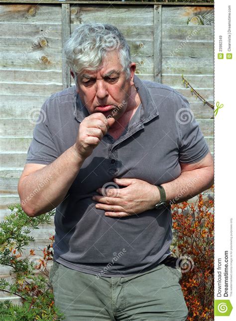 Elderly Man Coughing Royalty Free Stock Images Image 23982349