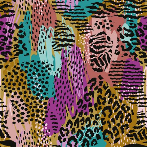 Abstract seamless pattern with animal print. Trendy hand drawn textures. 345042 Vector Art at ...