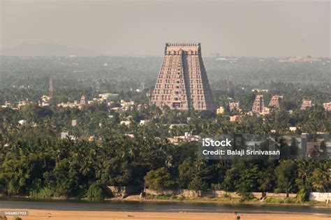 An Aerial View Of The Tall Gopuram Tower Of The Sri Ranganathaswamy